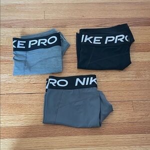Bundle of 3 Nike Pro spandex shorts